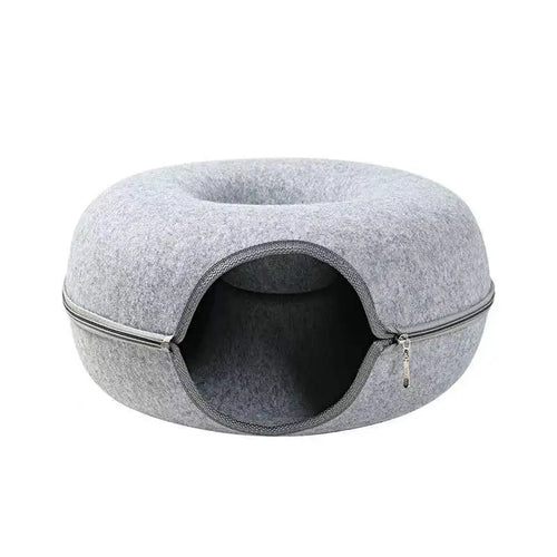 Donut Cat Bed Pet Cat Tunnel Interactive Game Toy Cat Bed Dual-use