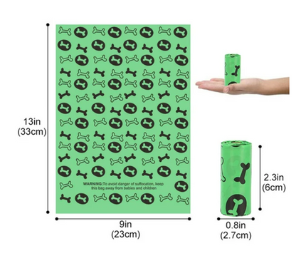 Biodegradable Pet Waste Poop Bags - 16 Rolls with Leak-proof Dispenser